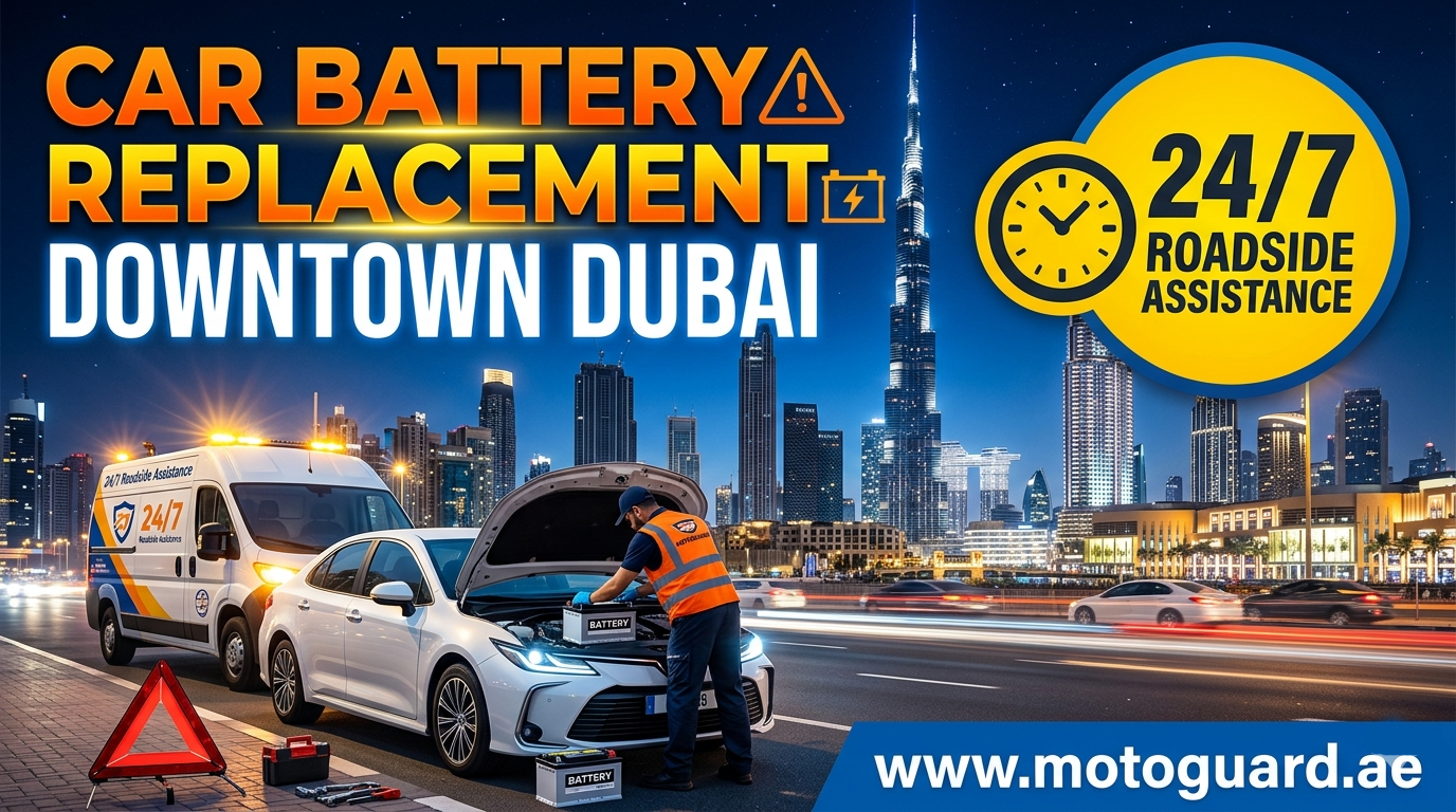 Car Battery Replacement in Downtown Dubai – 24/7 Roadside Assistance